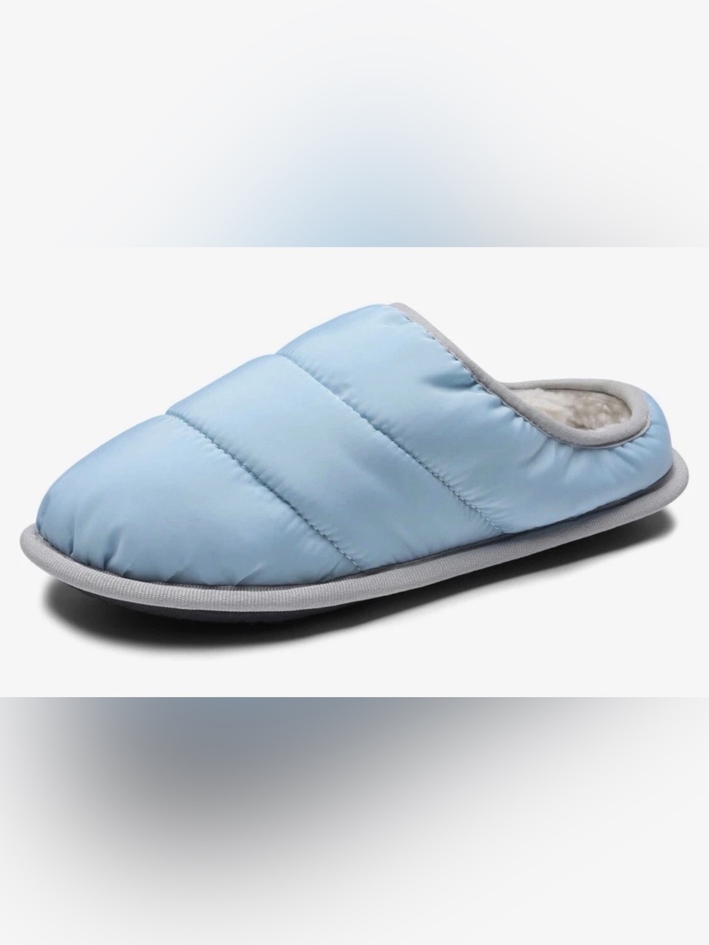 Cozy Quilted Light Blue Women's Slide Slippers